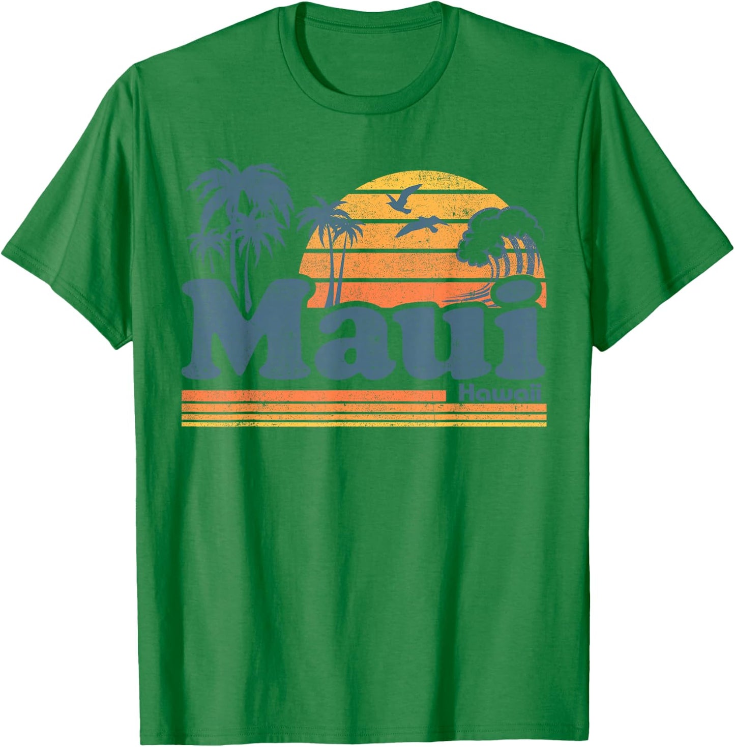 Maui Hawaii Vintage Surf Beach Surfing 70's Retro Hawaiian T-Shirt - T-Shirt | Irish Green