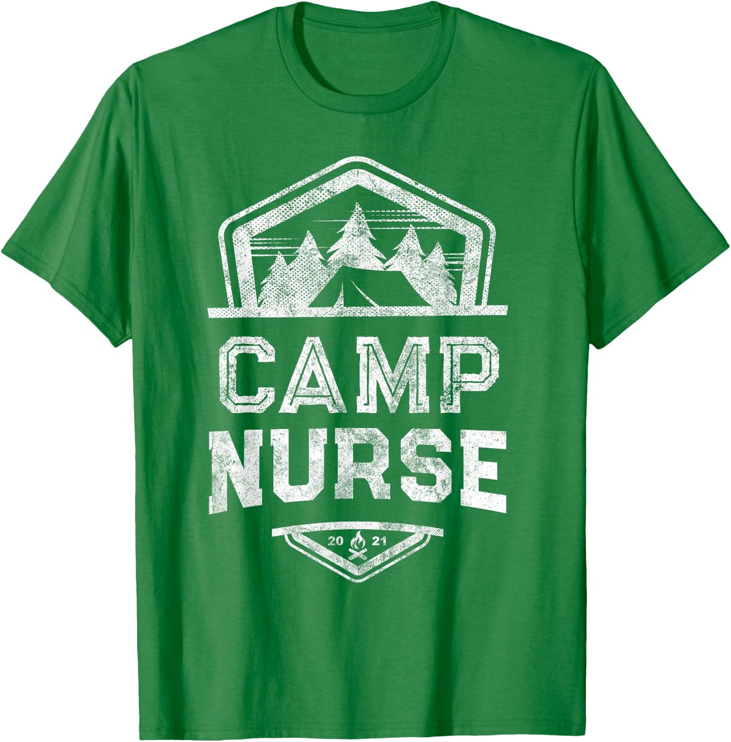 Vintage CAMP NURSE Medical Staff Campground Squad Host Crew T-Shirt - T-Shirt | Irish Green