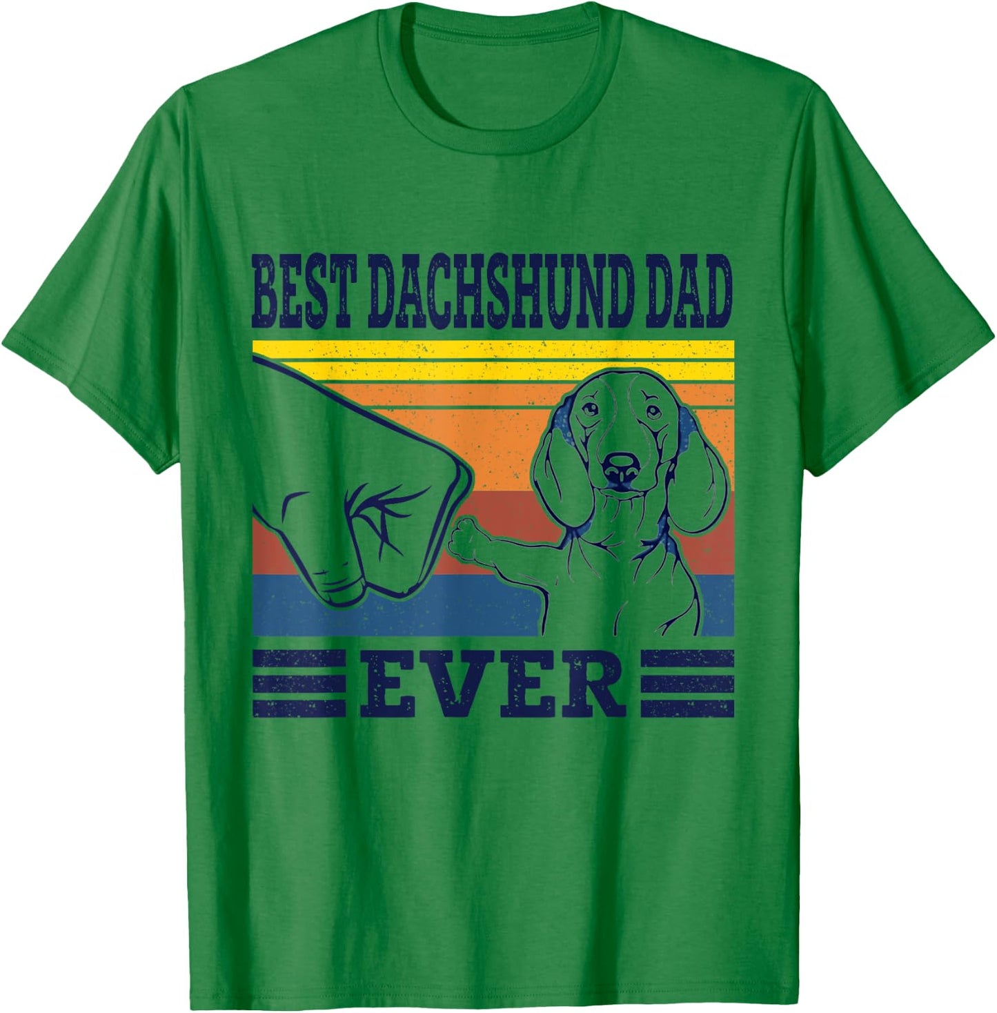 Best Dachshund Dad Ever Dog Vintage Animal Lovers Gifts T-Shirt - T-Shirt | Irish Green