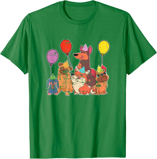 Cute Dog Owner Birthday Animal Kids Celebration Party Dog T-Shirt - T-Shirt | Irish Green