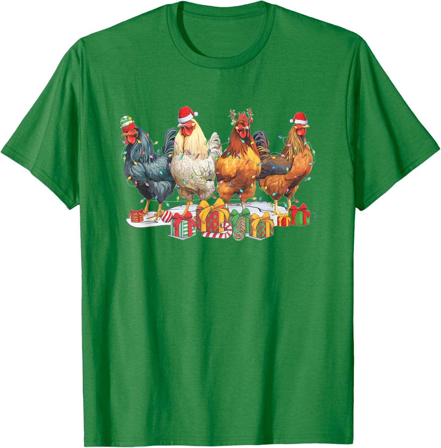 Retro Vintage Christmas Chickens Xmas Farm Holiday Women T-Shirt - T-Shirt | Irish Green