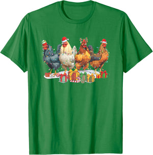 Retro Vintage Christmas Chickens Xmas Farm Holiday Women T-Shirt - T-Shirt | Irish Green