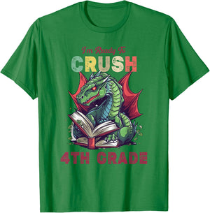 I'm Ready To Crush 4th Grade Dragon Back To School Kids T-Shirt - T-Shirt | Irish Green