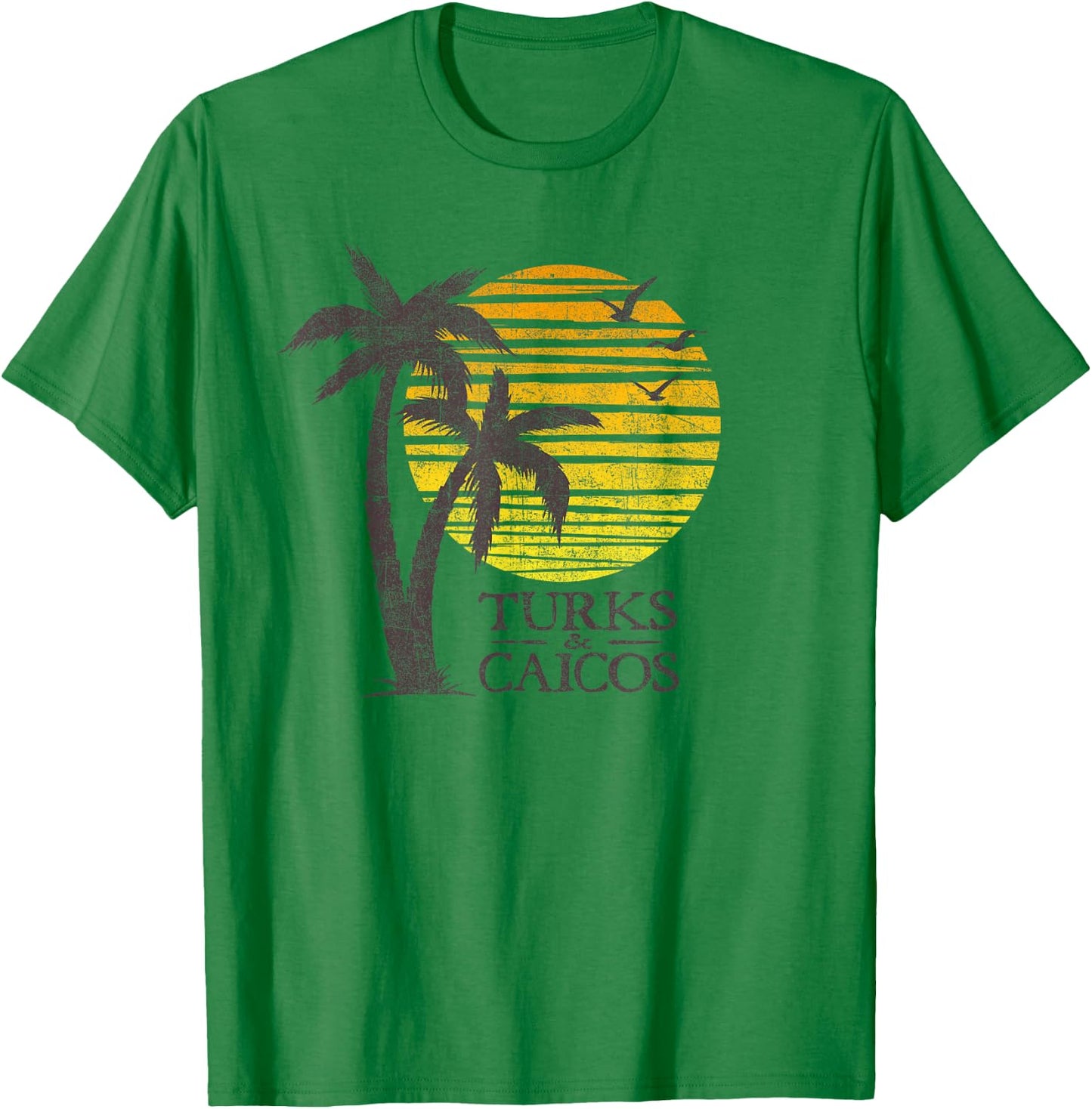 Turks and Caicos Islands Sunset Beach Vacation Souvenir T-Shirt - T-Shirt | Irish Green