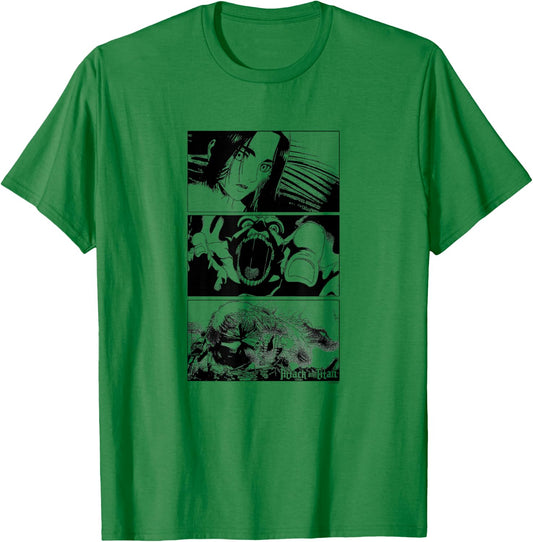 Attack on Titan Season 3 Stacked Scenes Black and White T-Shirt - T-Shirt | Irish Green