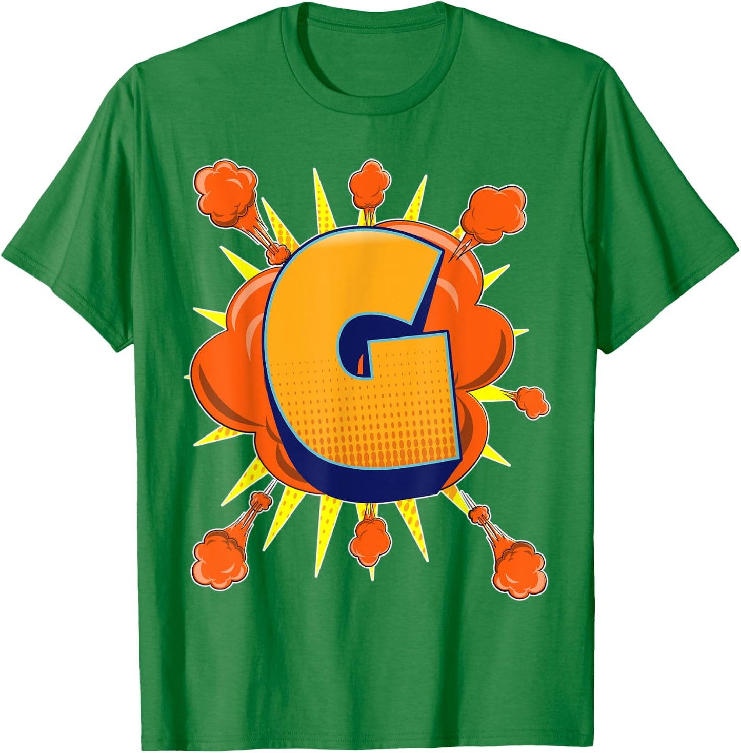 Letter G Initial Comic Book Vintage Matching Family Fun Gift T-Shirt - T-Shirt | Irish Green