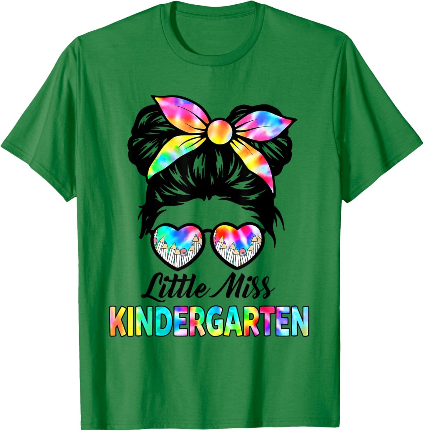 Little Miss KINDERGARTEN First Day Back To School Girls Kids T-Shirt - T-Shirt | Irish Green