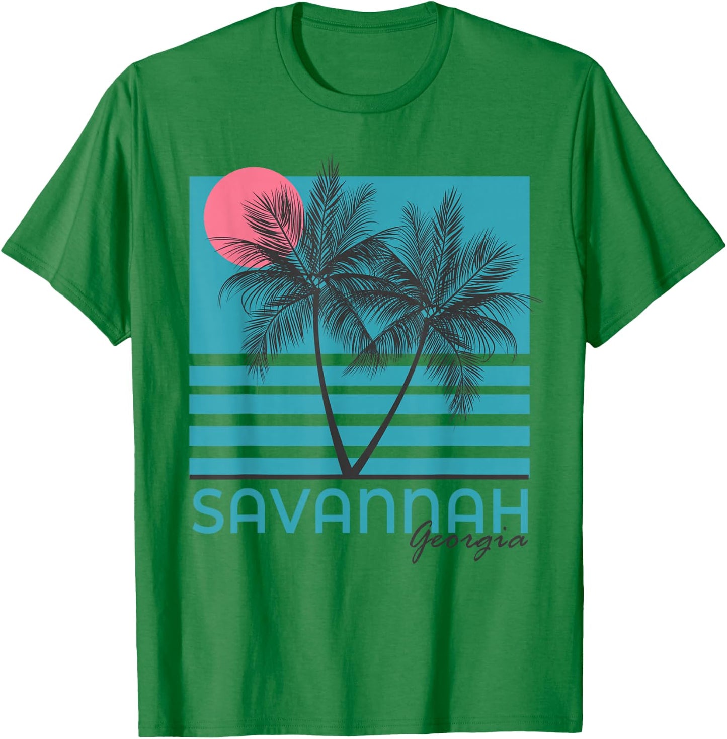 Savannah Georgia Souvenir GA Palm Trees T-Shirt - T-Shirt | Irish Green