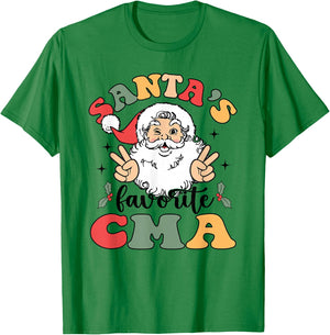 Groovy Santas Favorite CMA Christmas Nurse T-Shirt - T-Shirt | Irish Green