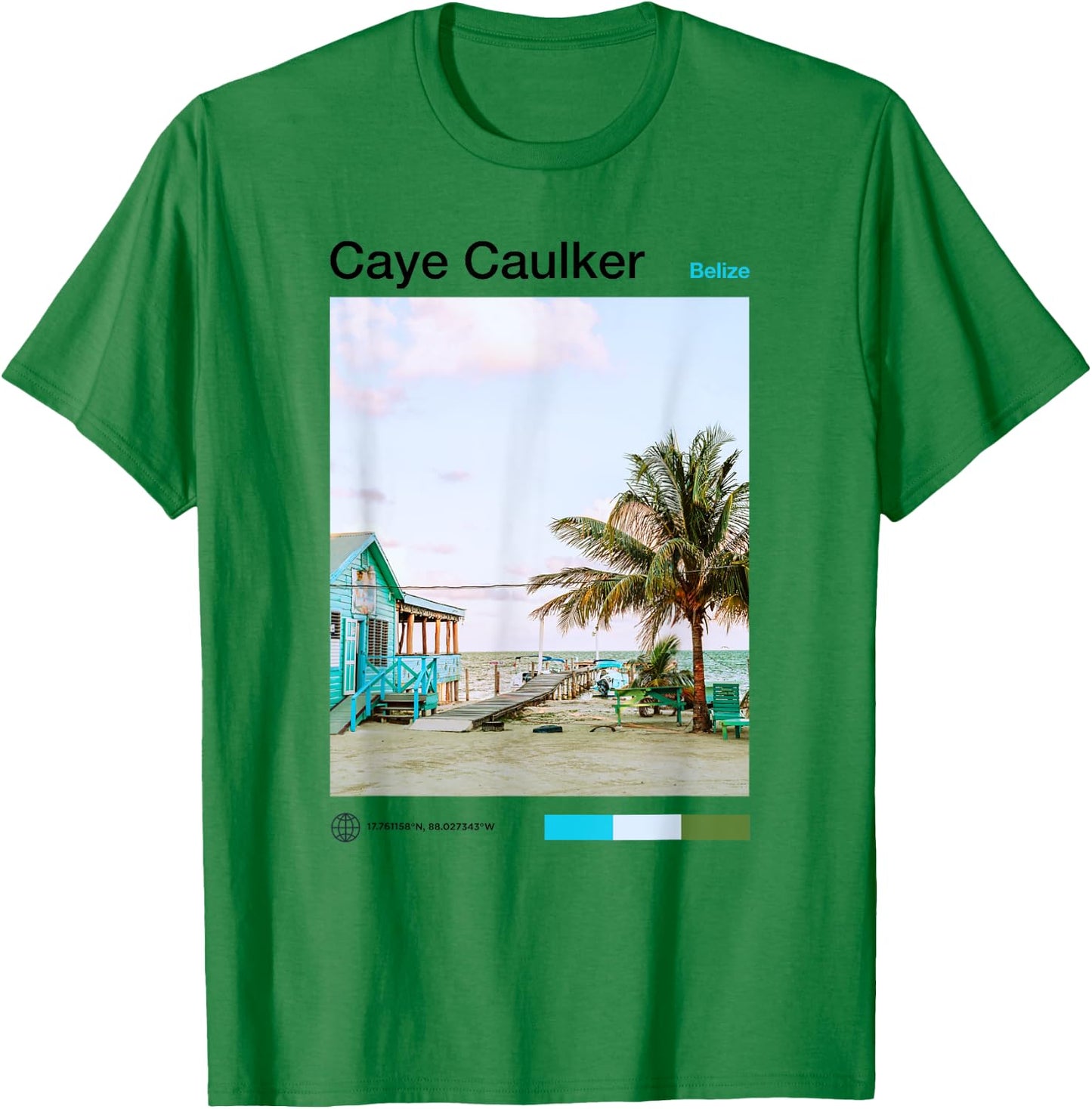Caye Caulker Travel Art - Belize Souvenir - Belizean T-Shirt - T-Shirt | Irish Green