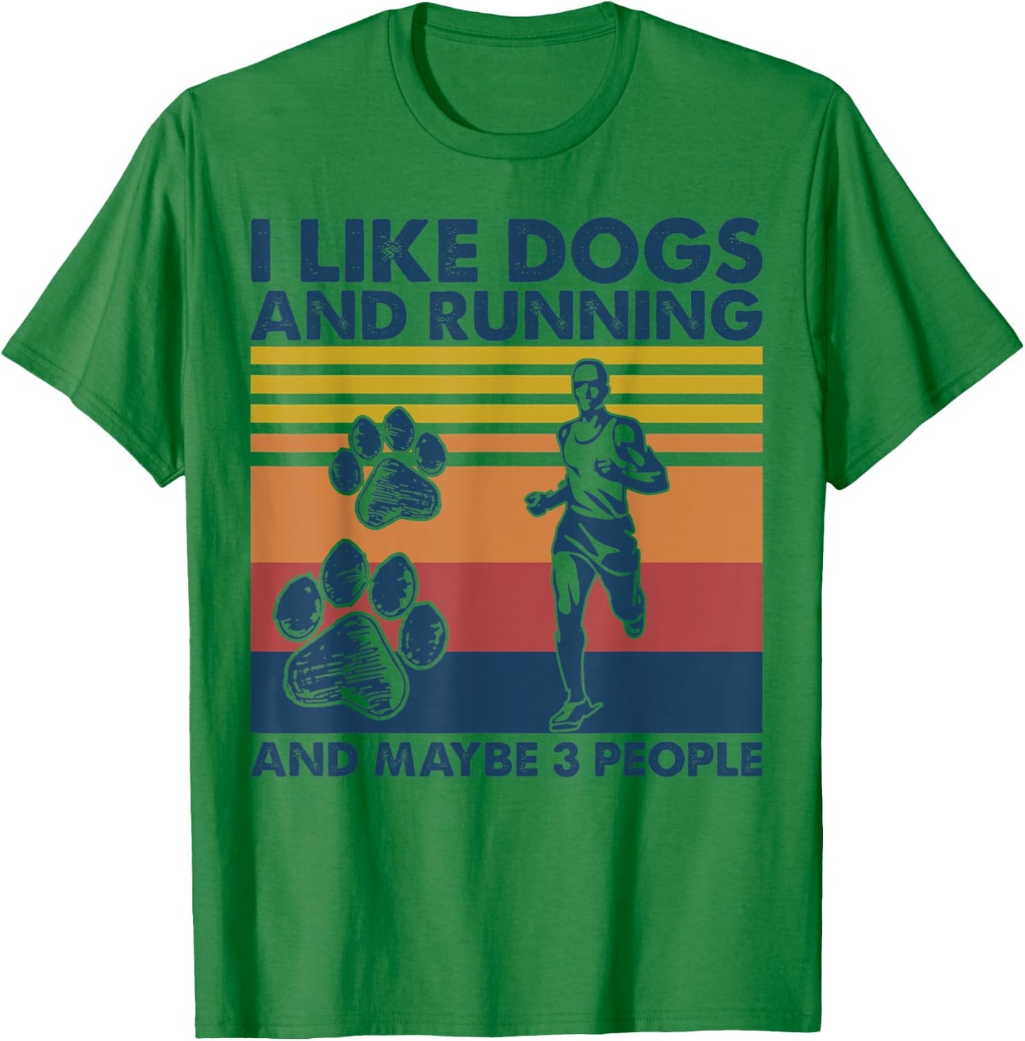 I Like Dogs And Running And Maybe 3 People Vintage T-Shirt - T-Shirt | Irish Green