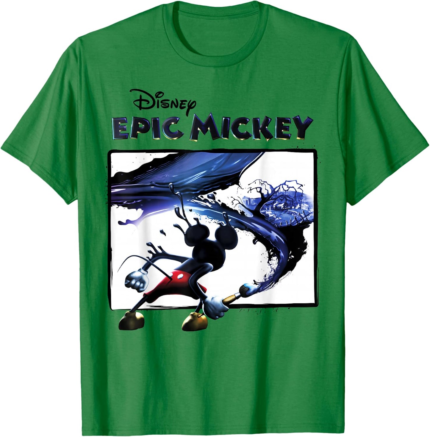 Disney Epic Mickey Painting Portrait T-Shirt - T-Shirt | Irish Green