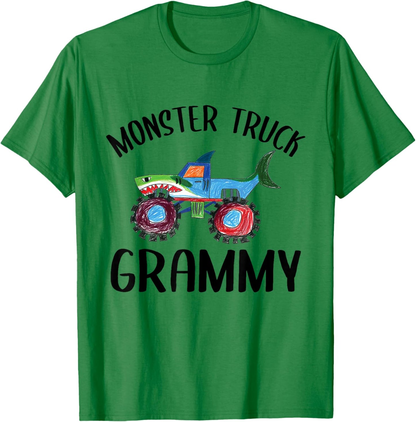 Children's Doodles Draw, Monster Truck Grammy T-Shirt - T-Shirt | Irish Green