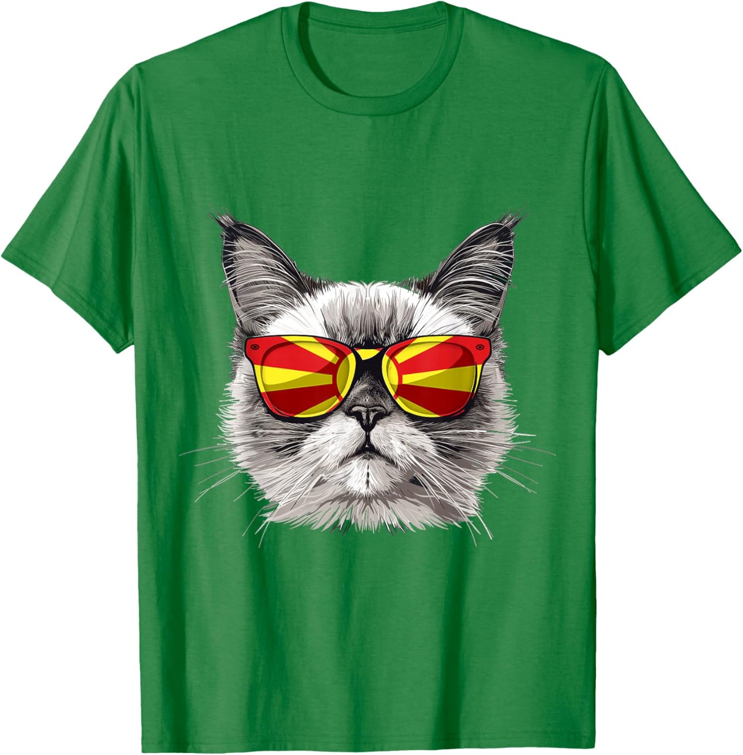 Macedonia Flag Cat Mom Souvenirs Products Kitten Macedonian T-Shirt - T-Shirt | Irish Green