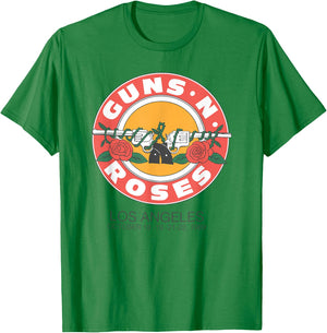 Official Guns N’ Roses 1989 Bullet Seal LA T-Shirt - T-Shirt | Irish Green