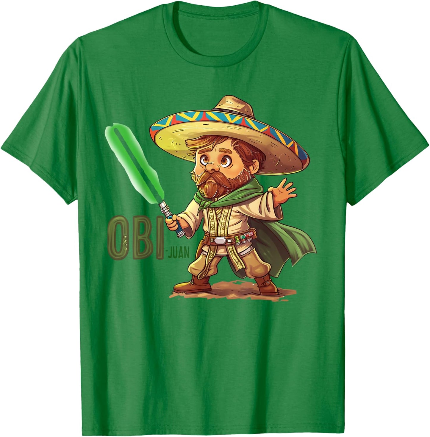 Mexican Obi Juan Movie Parody Cinco De Gaming T-Shirt - T-Shirt | Irish Green