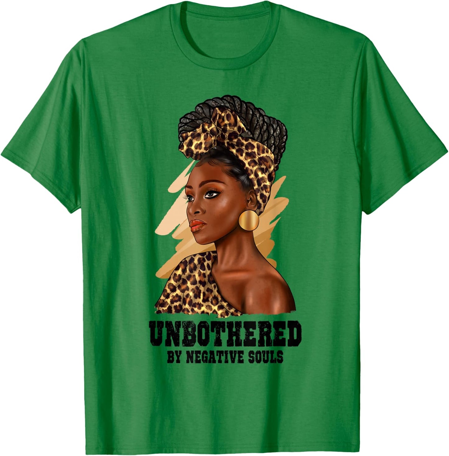 Unbothered Black Woman Leopard African American Black Queen T-Shirt - T-Shirt | Irish Green