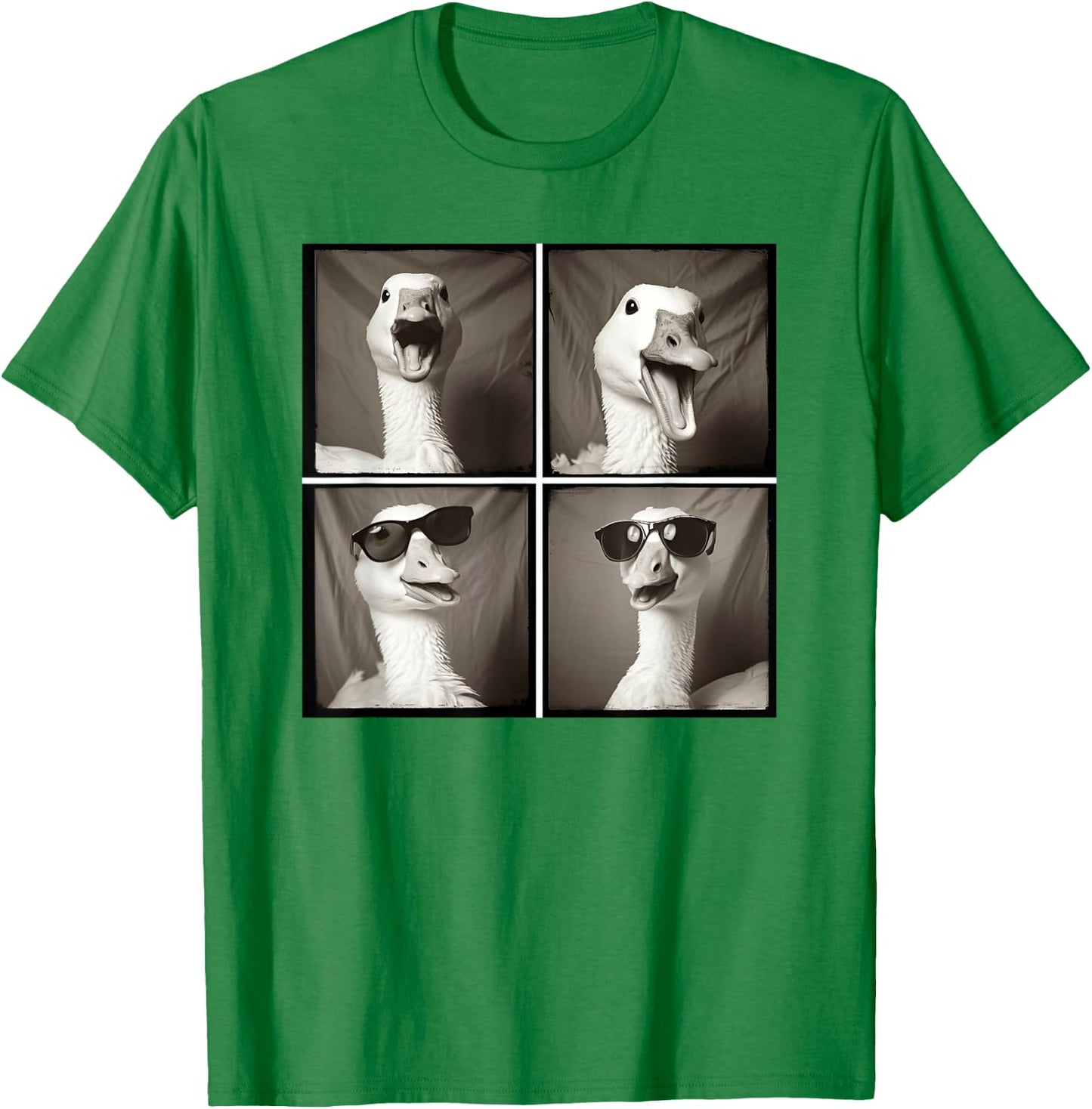 Cool Goose Farmyard Geese Funny Animal Wearing Sunglasses T-Shirt - T-Shirt | Irish Green