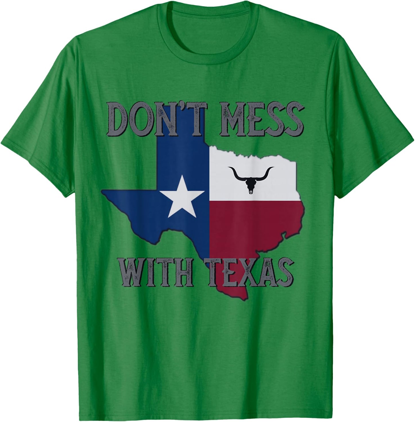 Texas Don't Mess with Vintage Texas Longhorn Lone Star State T-Shirt - T-Shirt | Irish Green