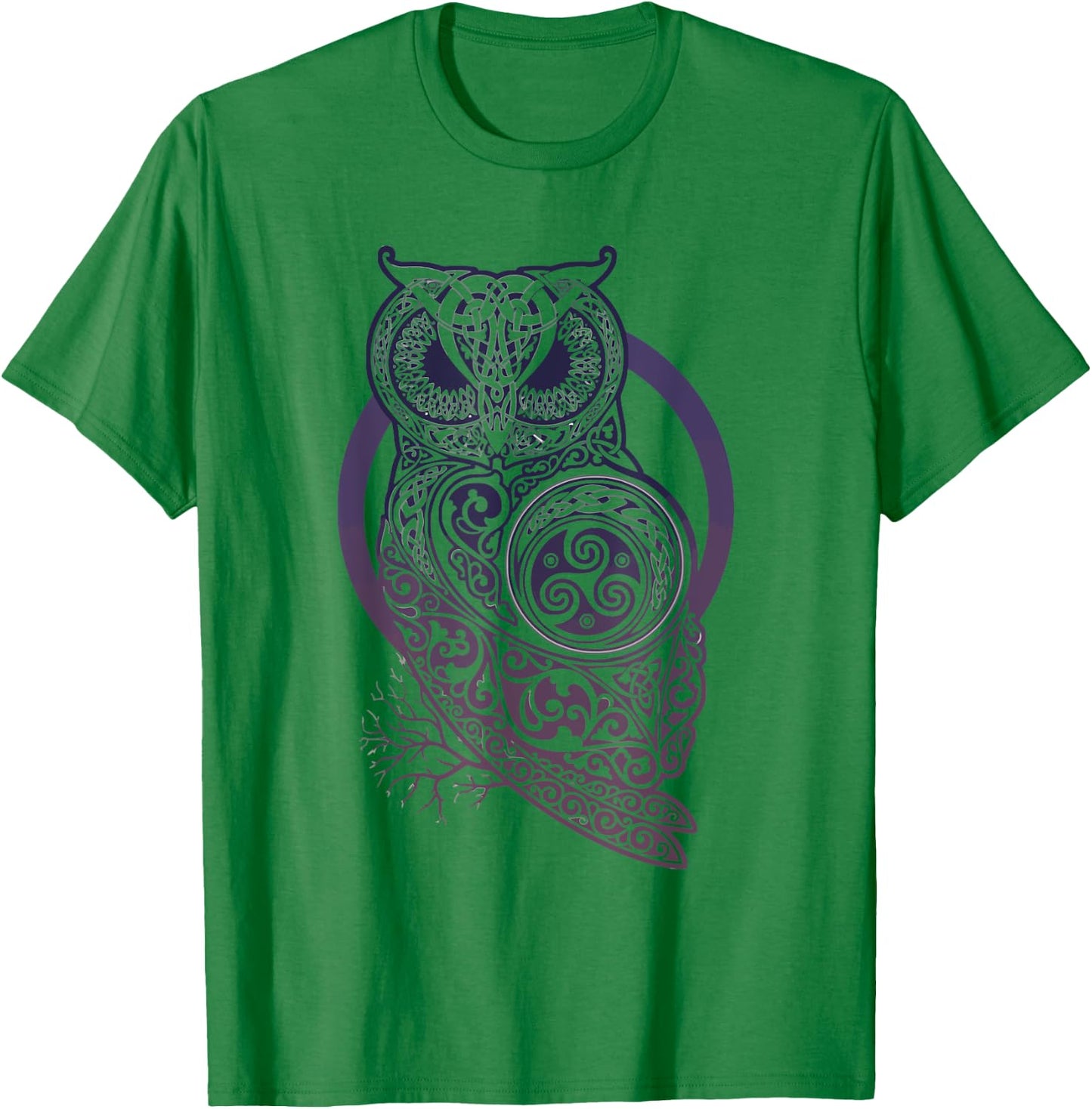 Celtic owl Viking nordic mythology T-Shirt - T-Shirt | Irish Green