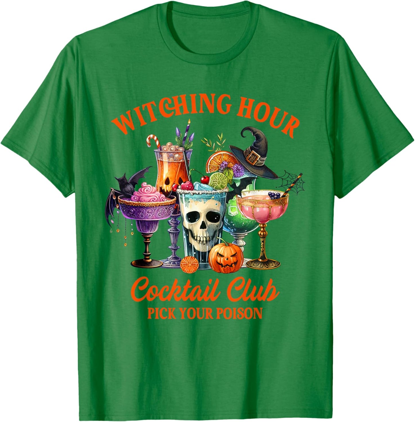 Halloween Vibes Witching Hour Cocktail Club Pick Your Poison T-Shirt - T-Shirt | Irish Green