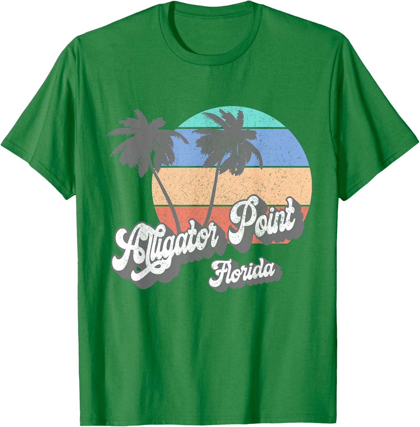 Retro Alligator Point Florida FL Vintage Beach Surf T-Shirt - T-Shirt | Irish Green