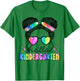 Hello Kindergarten Messy Hair Bun Girl Back To School Gift T-Shirt - T-Shirt | Irish Green