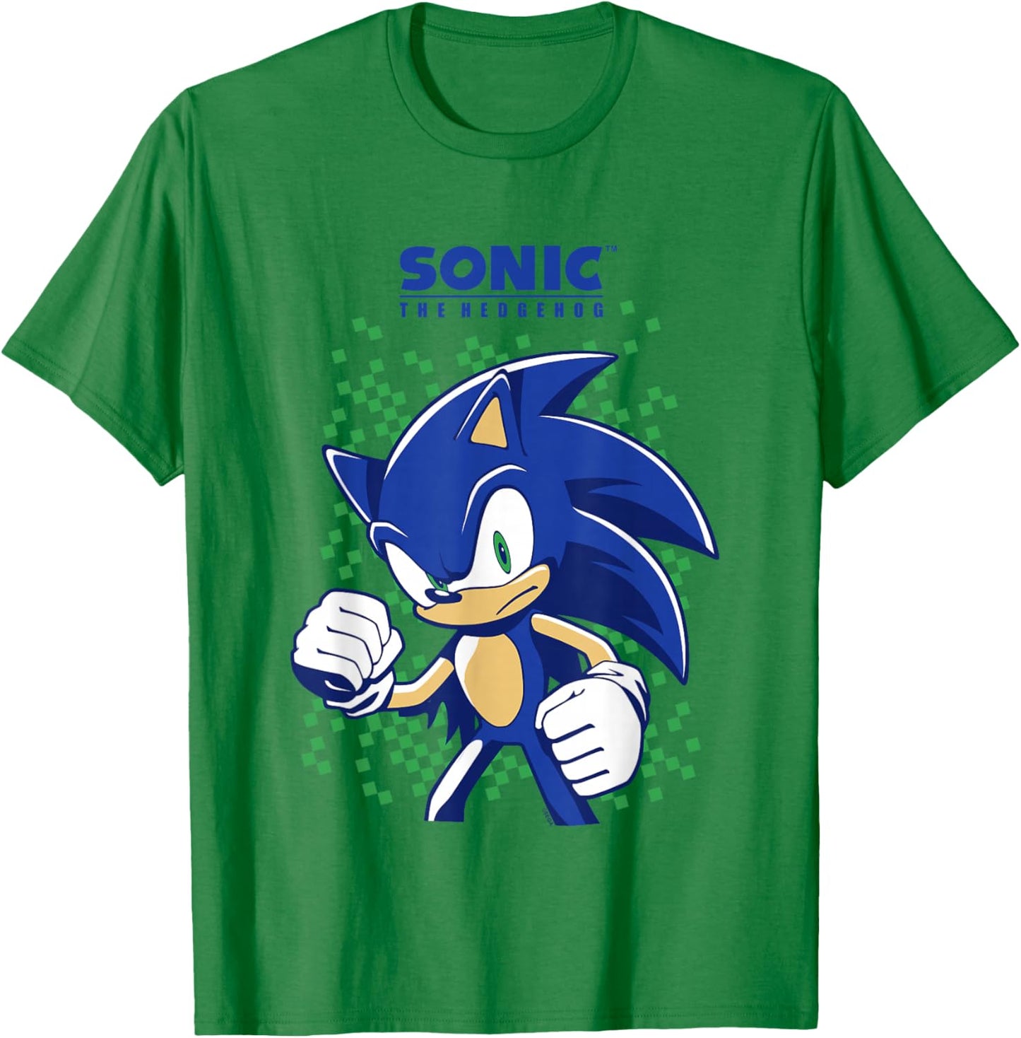 Sonic The Hedgehog Green Pixel Background Epic Shot T-Shirt - T-Shirt | Irish Green