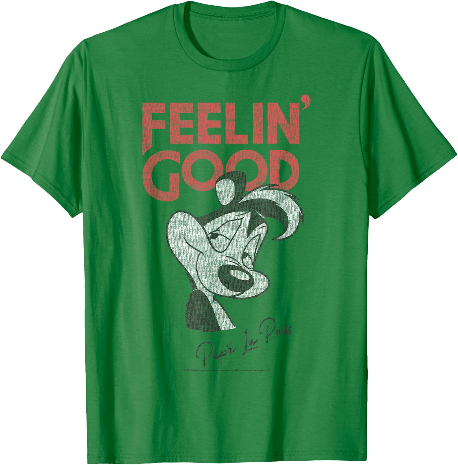 Looney Tunes Pepe Le Pew Feelin' Good T-Shirt - T-Shirt | Irish Green