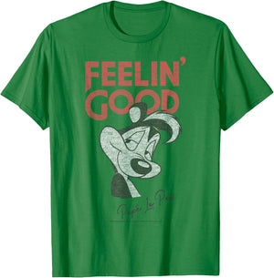 Looney Tunes Pepe Le Pew Feelin' Good T-Shirt - T-Shirt | Irish Green