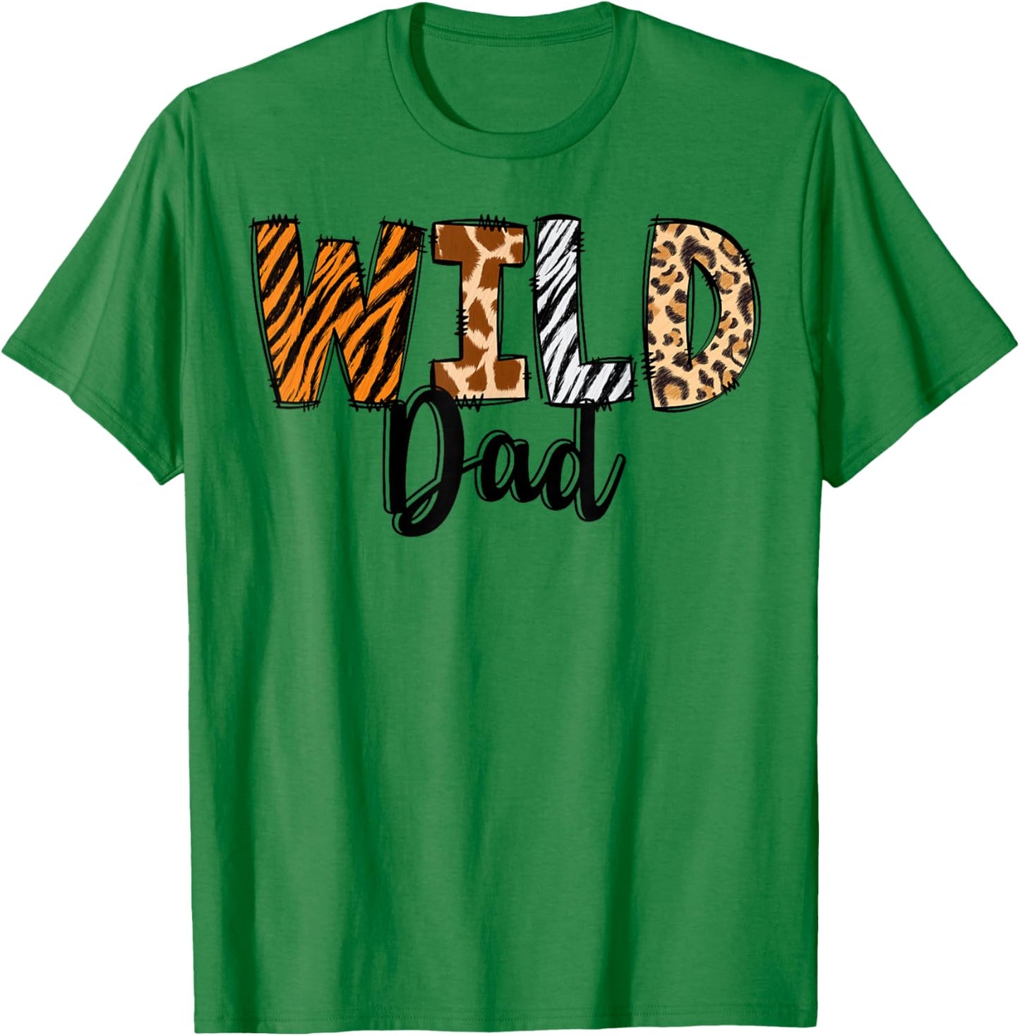 Wild Dad Zoo Born Two Be Wild B-day Safari Jungle Animal T-Shirt - T-Shirt | Irish Green