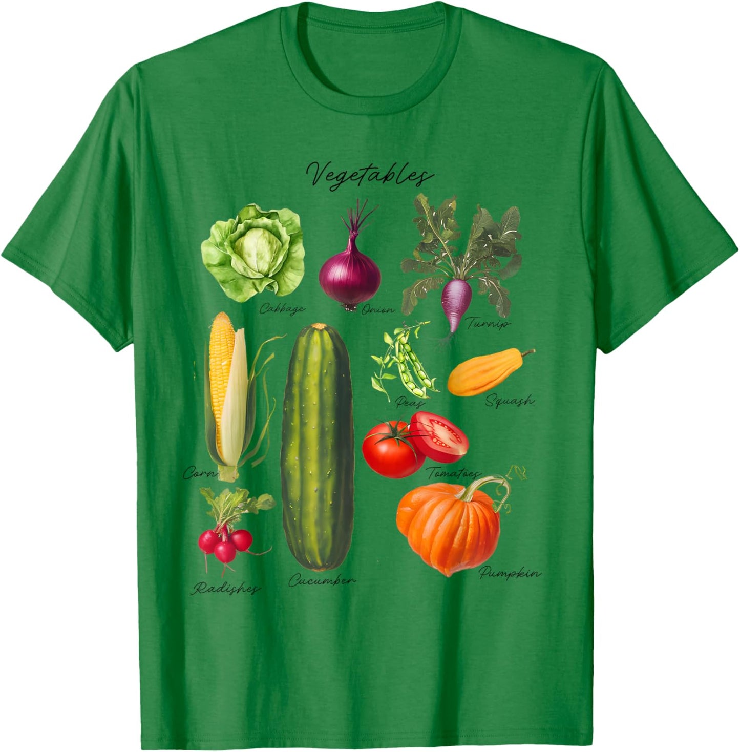 Vintage Vegetables 90s Nostalgia Retro Food Graphic T-Shirt - T-Shirt | Irish Green