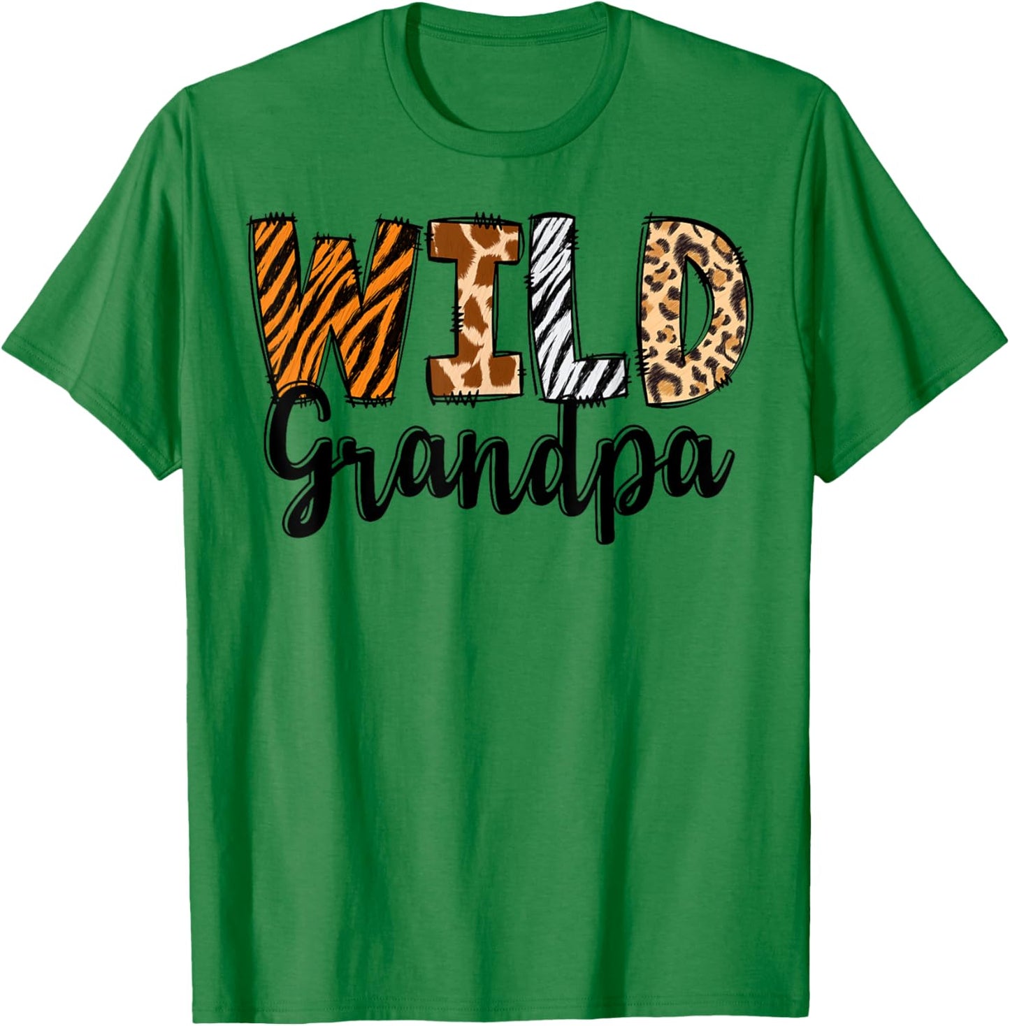 Wild Grandpa Zoo Born Two Be Wild B-day Safari Jungle Animal T-Shirt - T-Shirt | Irish Green
