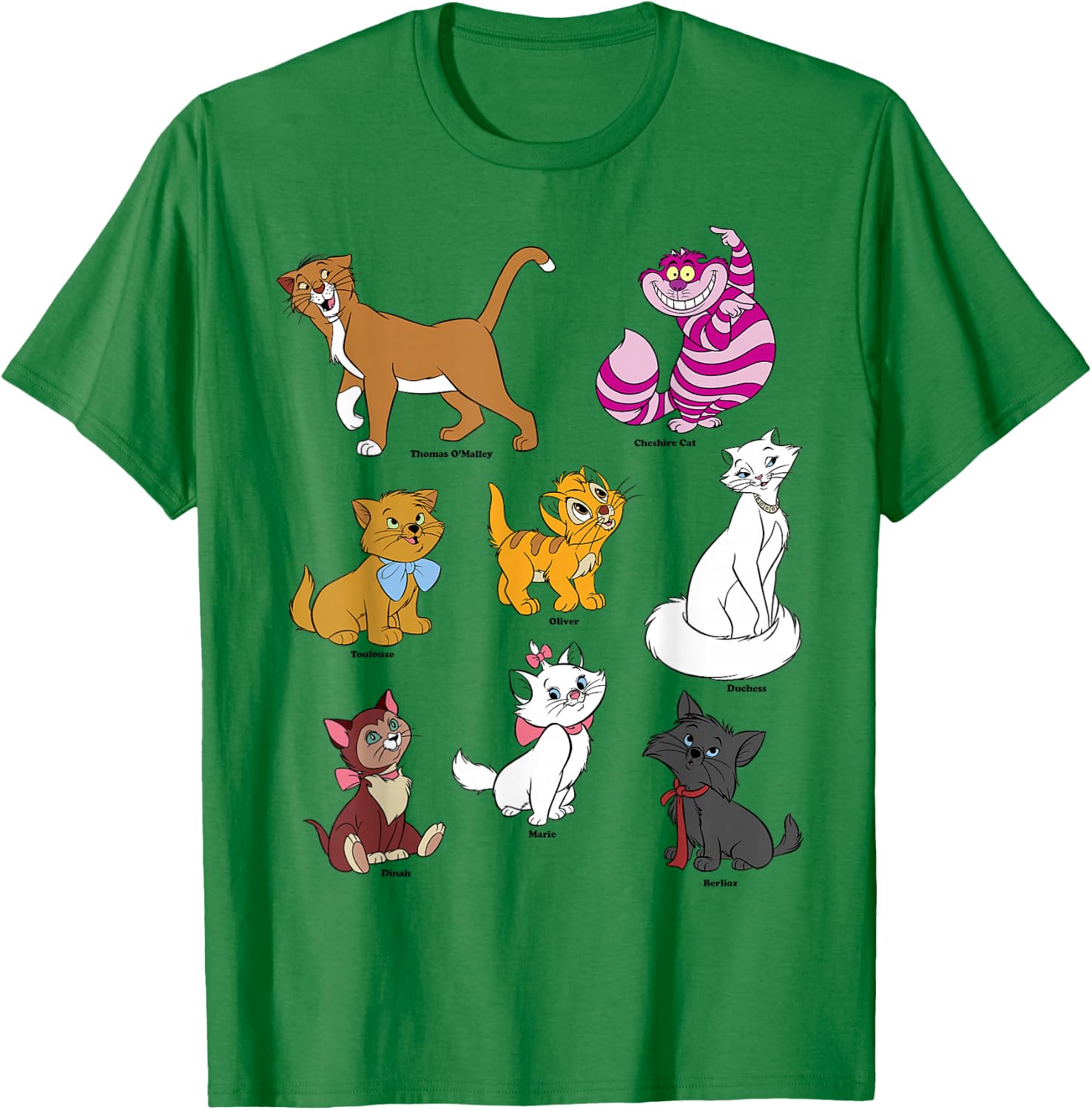 Disney Mickey And Friends Cats Portraits T-Shirt - T-Shirt | Irish Green