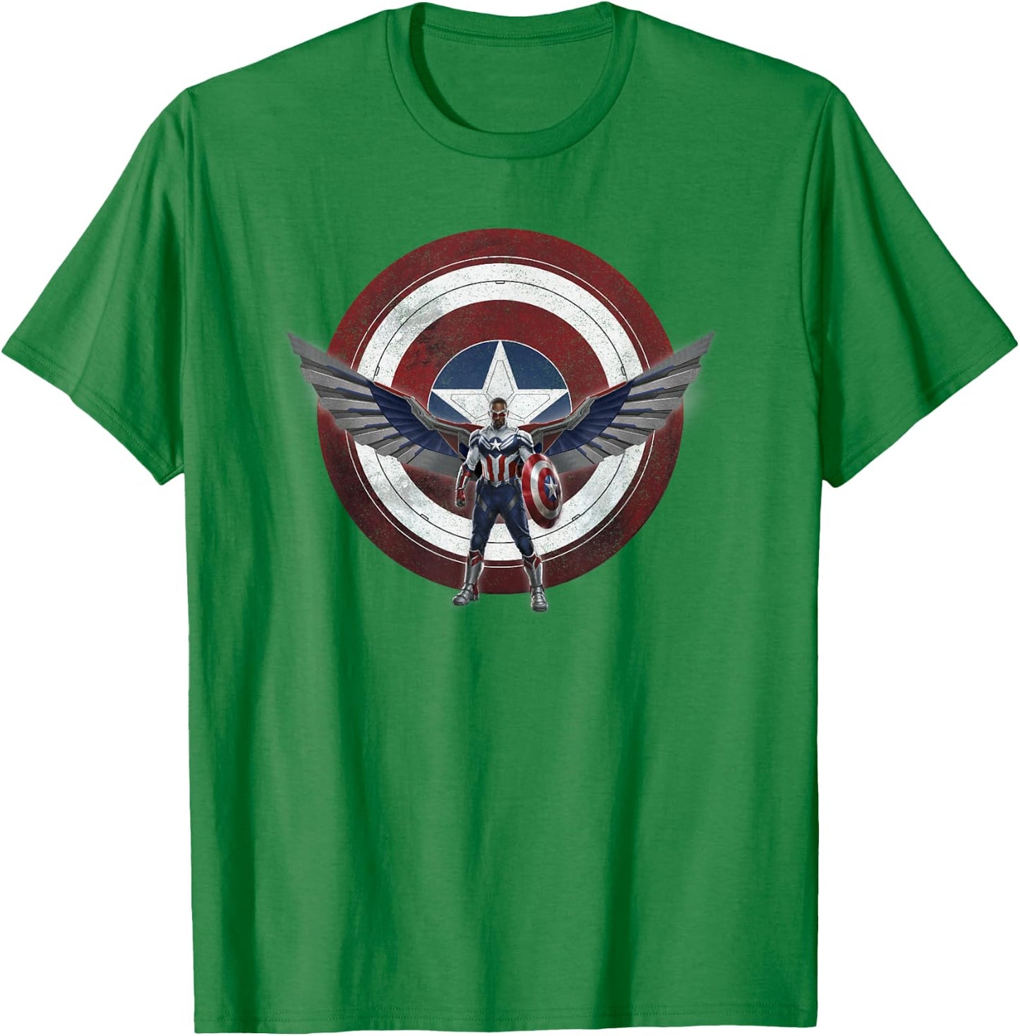 Marvel Falcon Winter Soldier Captain America Shield Wings T-Shirt - T-Shirt | Irish Green