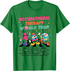 Occupational Therapy OT World Tour Sped Teacher Women Men T-Shirt - T-Shirt | Irish Green