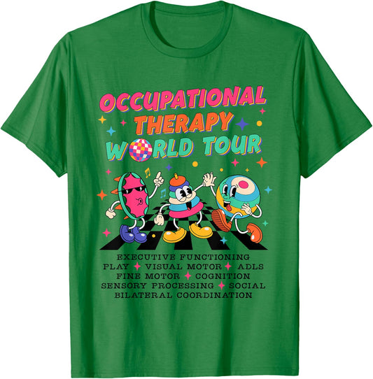 Occupational Therapy OT World Tour Sped Teacher Women Men T-Shirt - T-Shirt | Irish Green