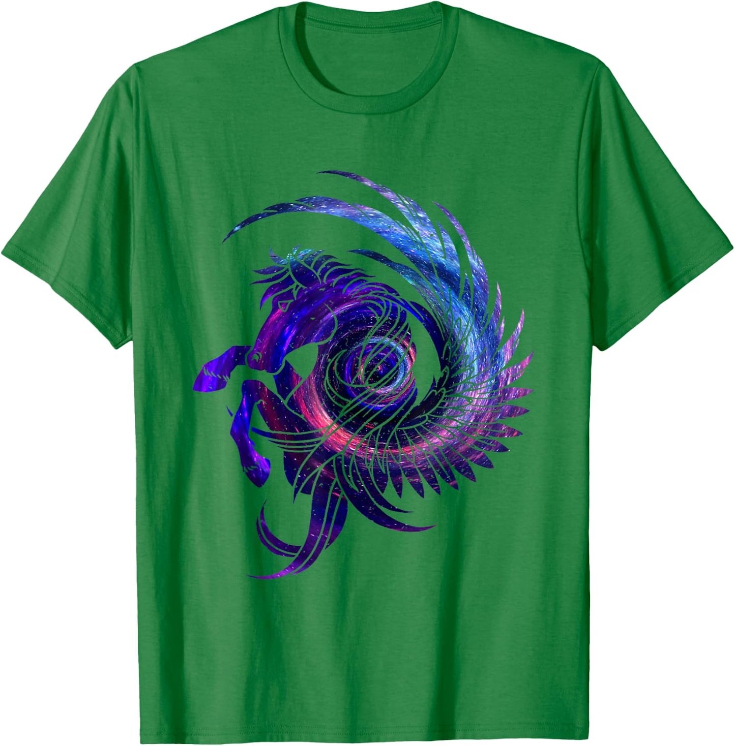 Mystical Pegasus starry sky T-Shirt - T-Shirt | Irish Green