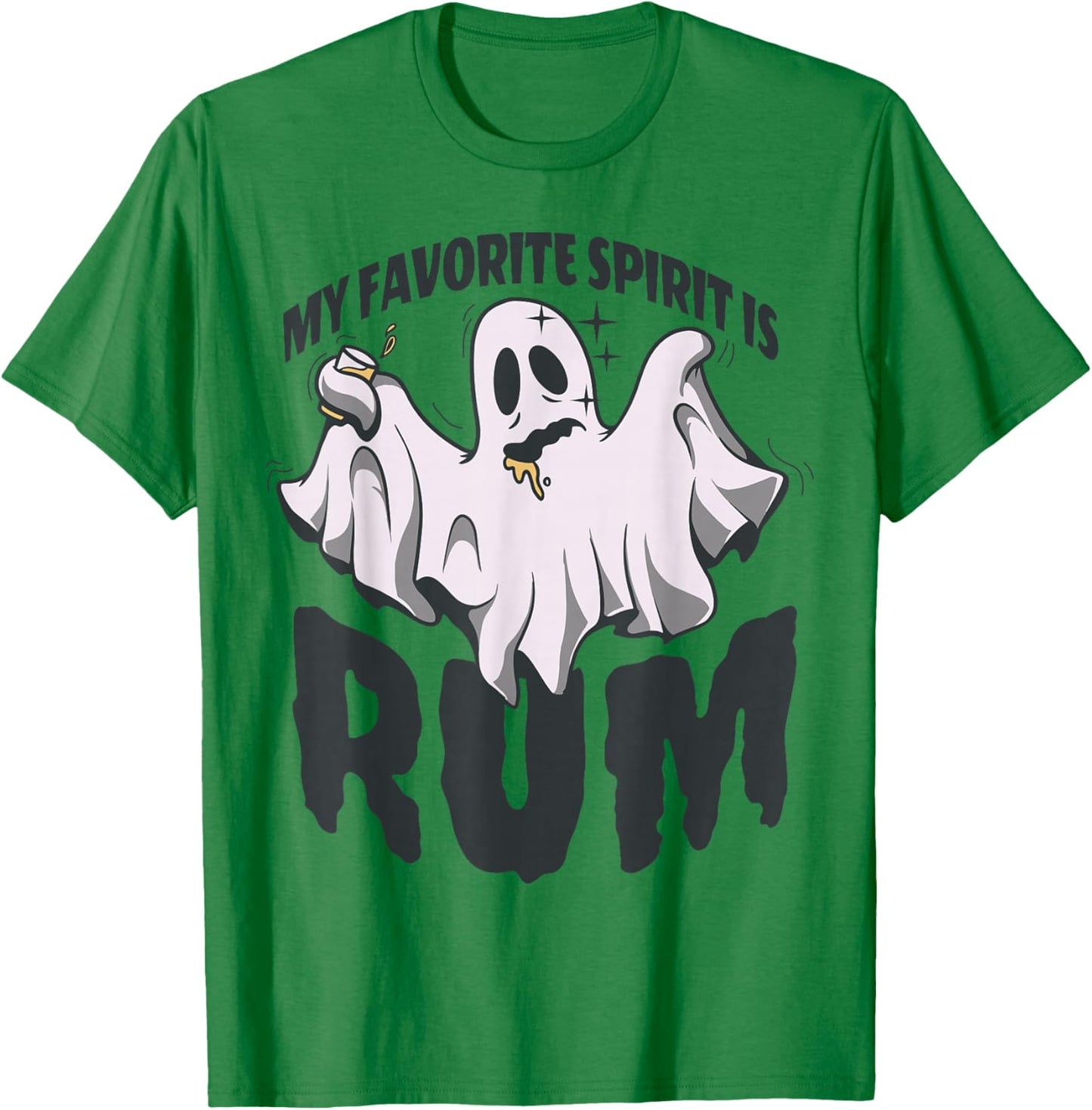 My Favorite Spirit Is Rum Funny Halloween T-Shirt - T-Shirt | Irish Green