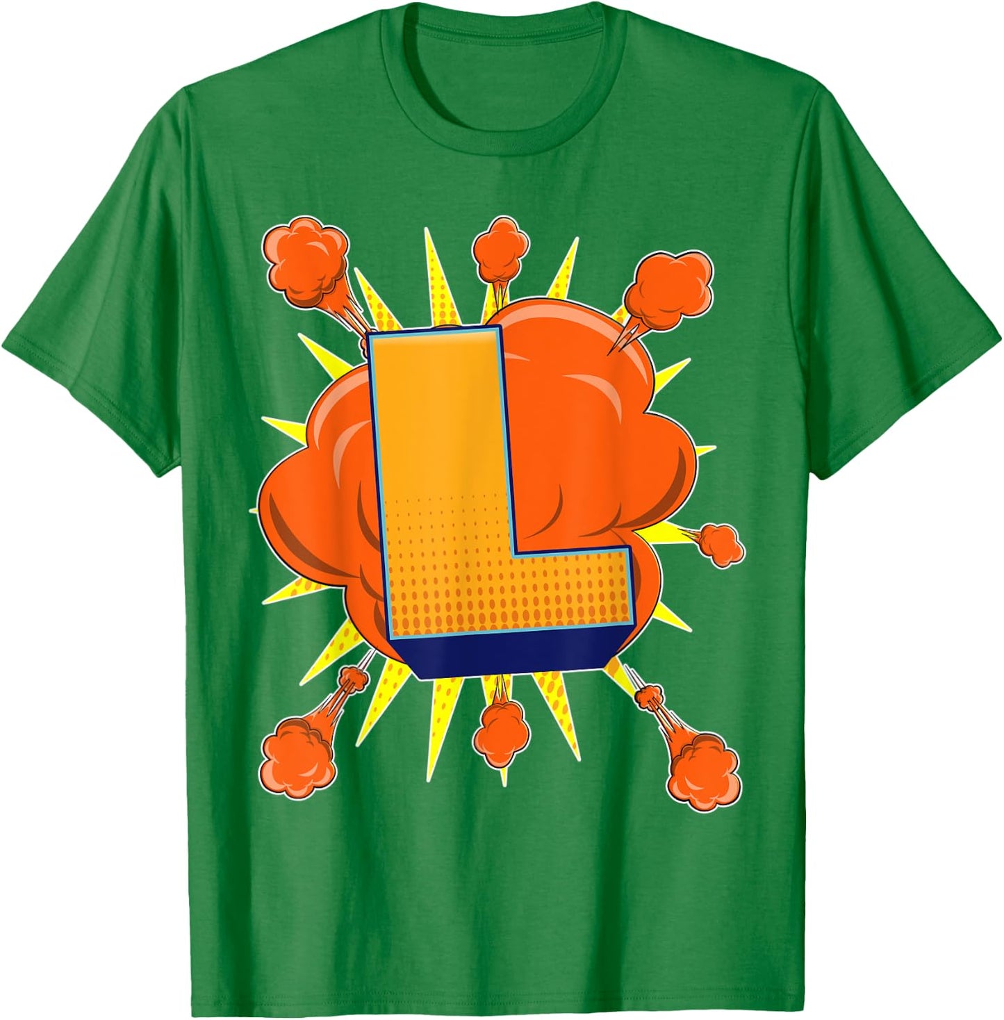 Letter L Initial Comic Book Vintage Matching Family Fun Gift T-Shirt - T-Shirt | Irish Green