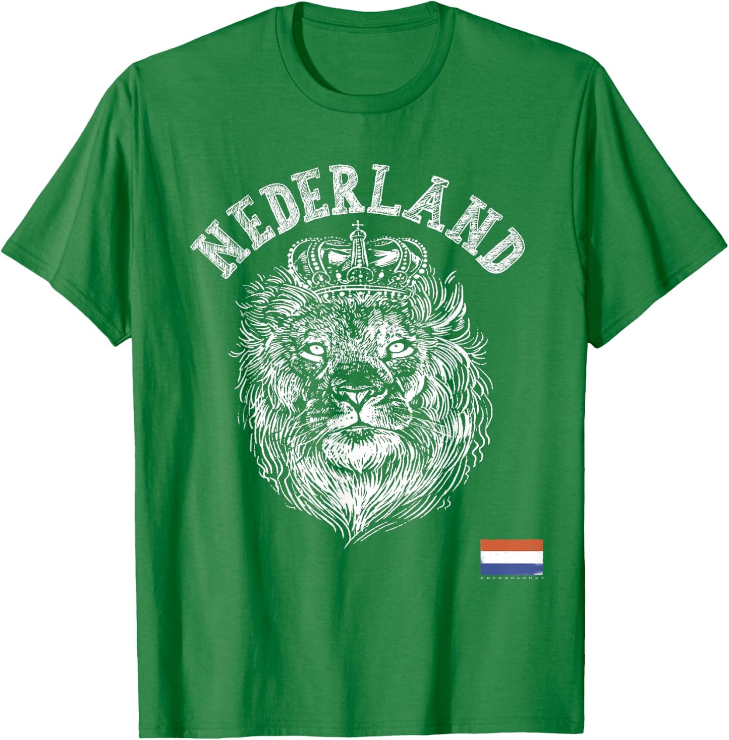 Nederland Reto Netherlands Lion Holland Dutch Men and Women T-Shirt - T-Shirt | Irish Green