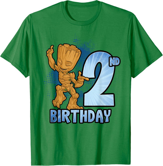 Marvel Guardians Of The Galaxy Baby Groot 2nd Birthday T-Shirt - T-Shirt | Irish Green