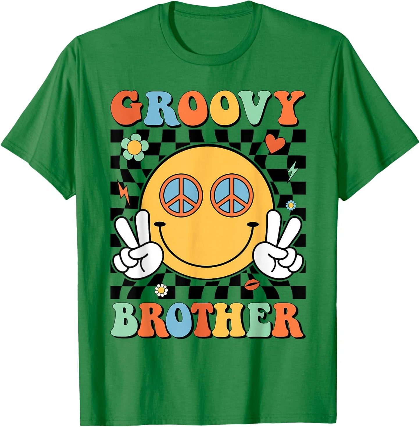 Groovy Brother Matching Family 70s 80s Retro Hippie Costume T-Shirt - T-Shirt | Irish Green