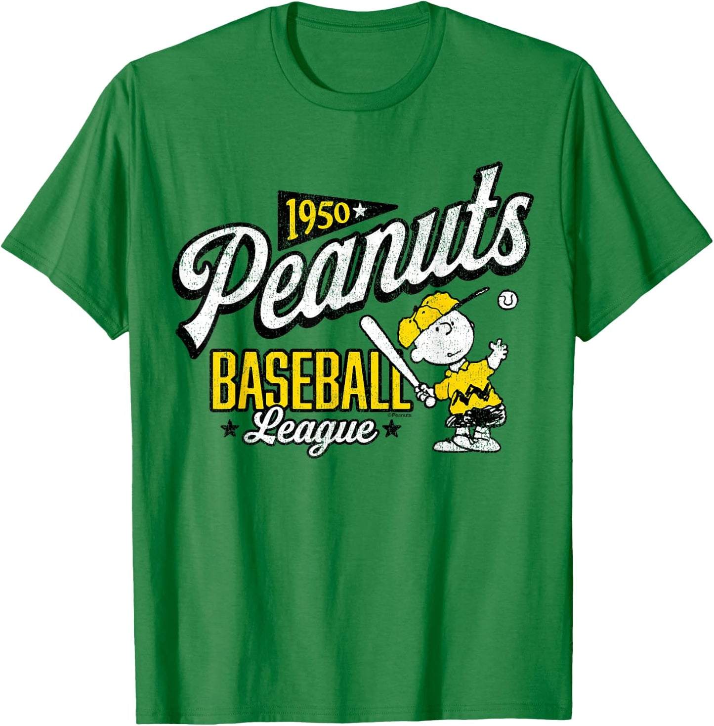 Peanuts - Charlie Brown Baseball League 1950 T-Shirt - T-Shirt | Irish Green
