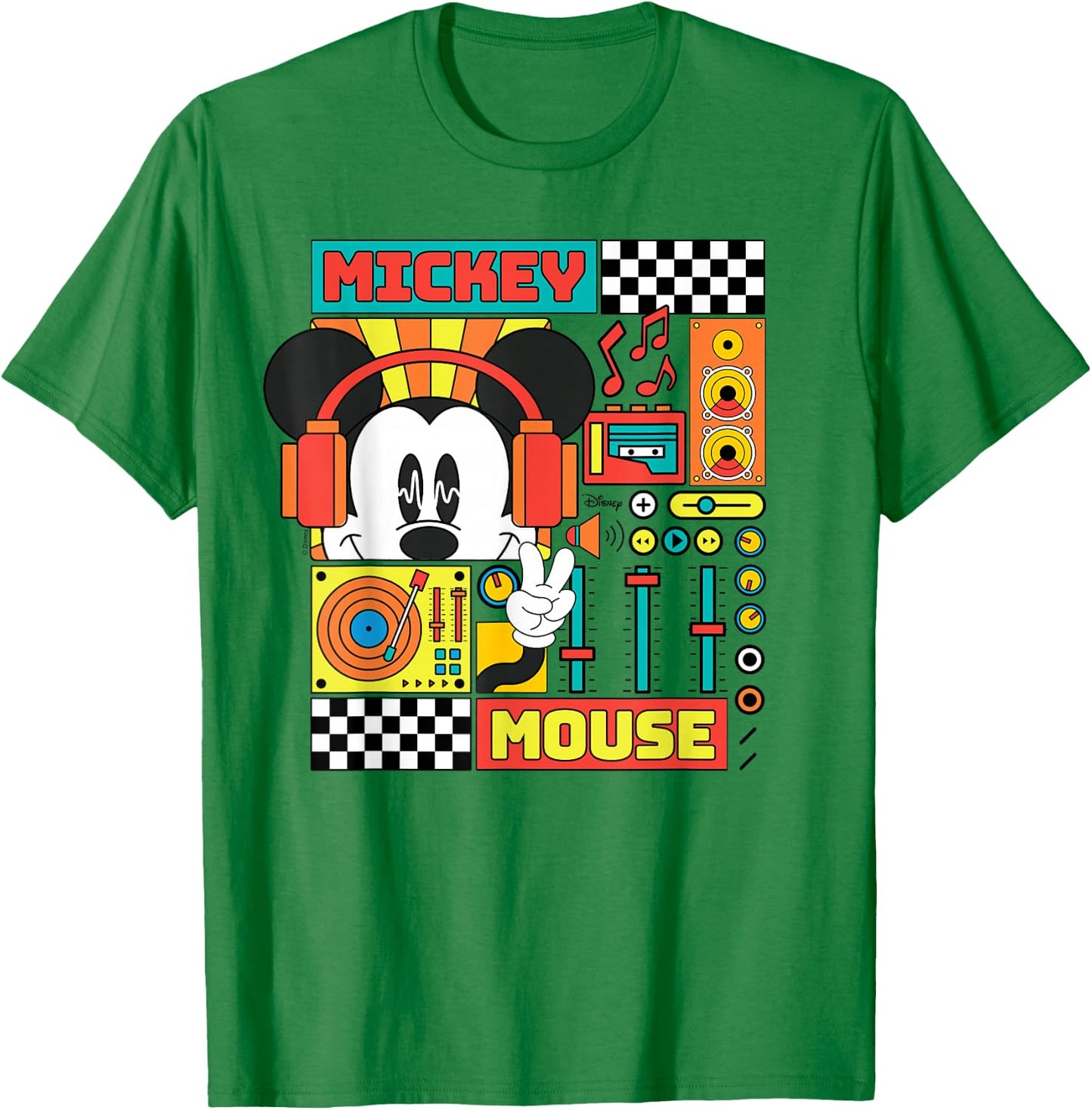 Mickey Mouse - Rhythm Waves Music DJ T-Shirt - T-Shirt | Irish Green