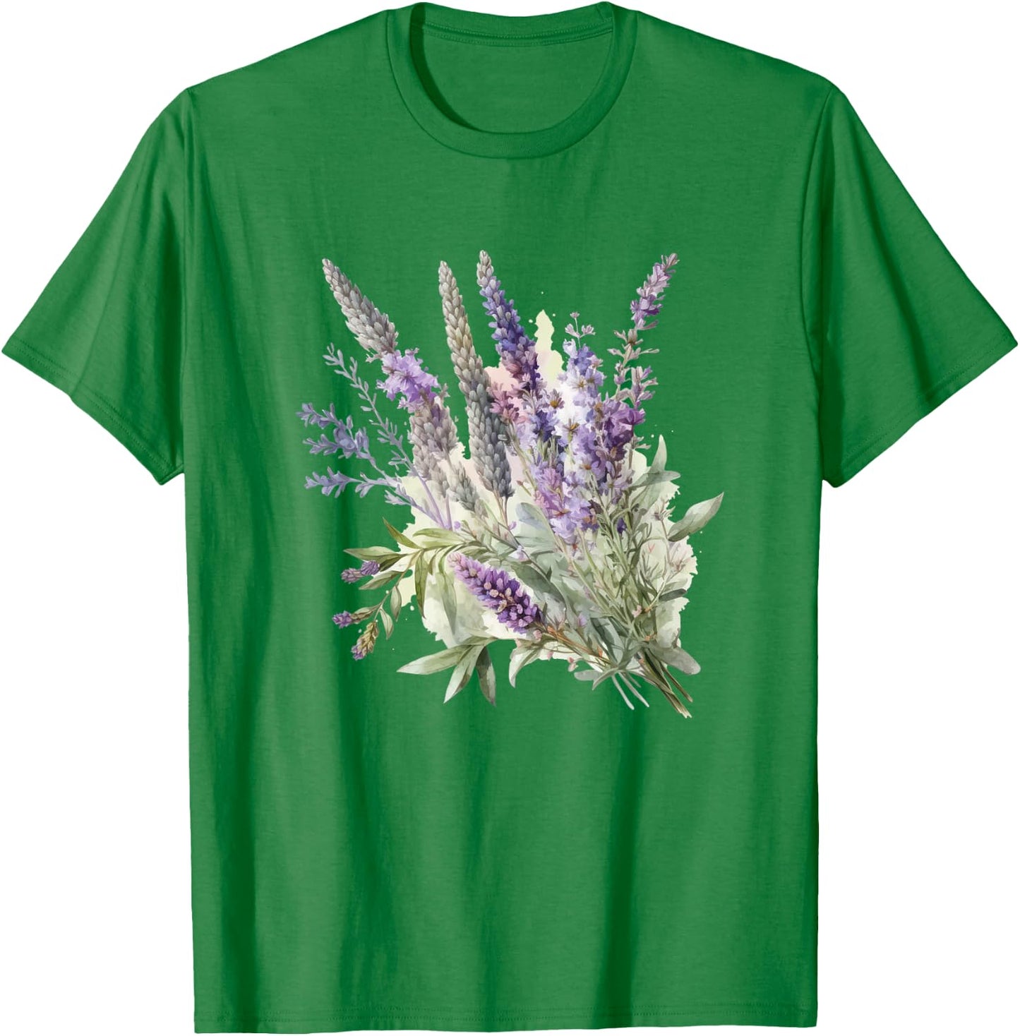 Lavender Plant Herb Flower Floral T-Shirt - T-Shirt | Irish Green