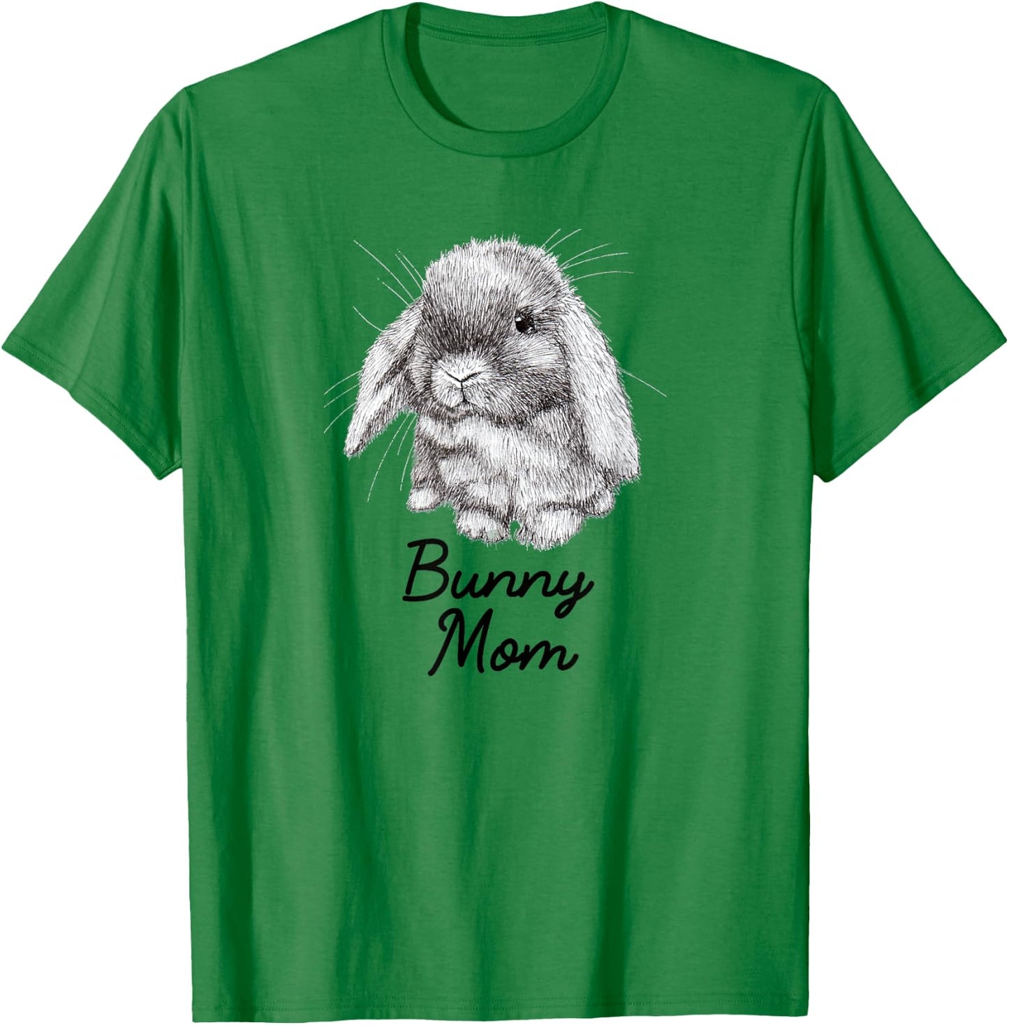 Lop Eared Bunny Rabbit Mom Drawing T-Shirt - T-Shirt | Irish Green