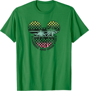 Disney Mickey and Friends Sunshine and Good Vibes Big Logo T-Shirt - T-Shirt | Irish Green