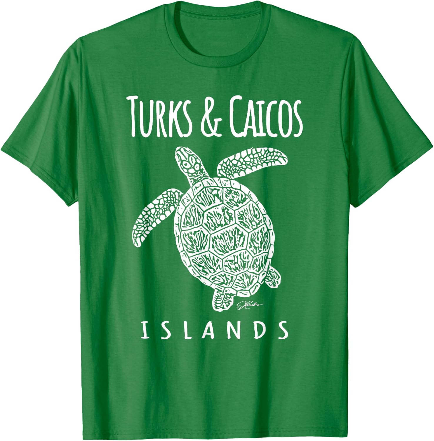 JCombs: Turks & Caicos Islands, Sea Turtle, Beach Women Kids T-Shirt - T-Shirt | Irish Green