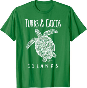 JCombs: Turks & Caicos Islands, Sea Turtle, Beach Women Kids T-Shirt - T-Shirt | Irish Green